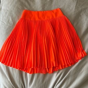 Nanette Lepore Neon Coral Pleated Skirt